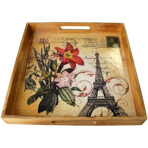 Paris Themed Square Serving Tray