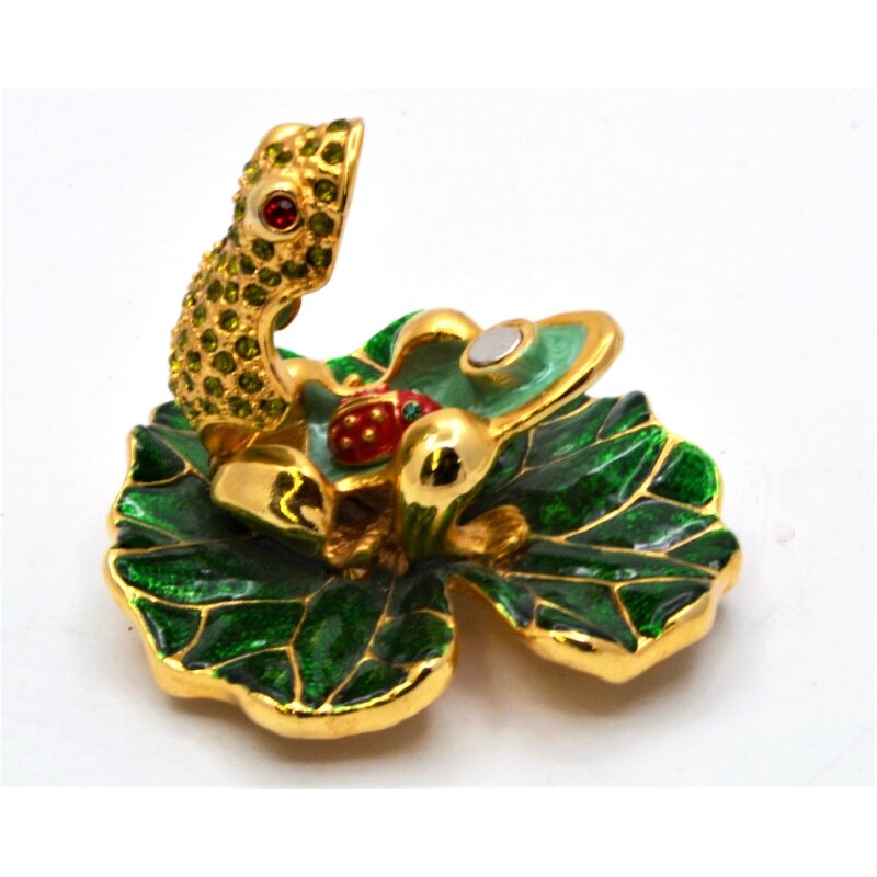 Green/Gold Smitherman Small Frog Decorative Box