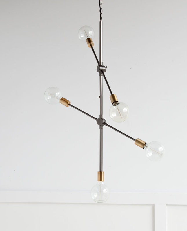 5-Light Sputnik Chandelier - Get the Look! Modern Rustic Interior Design in a Masculine Ski Chalet