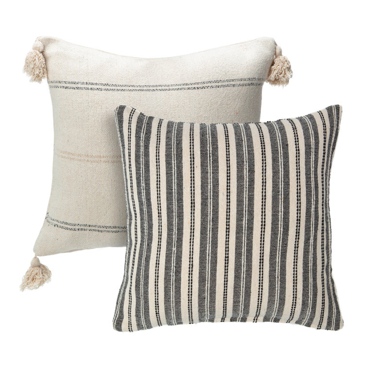white fringe throw pillow