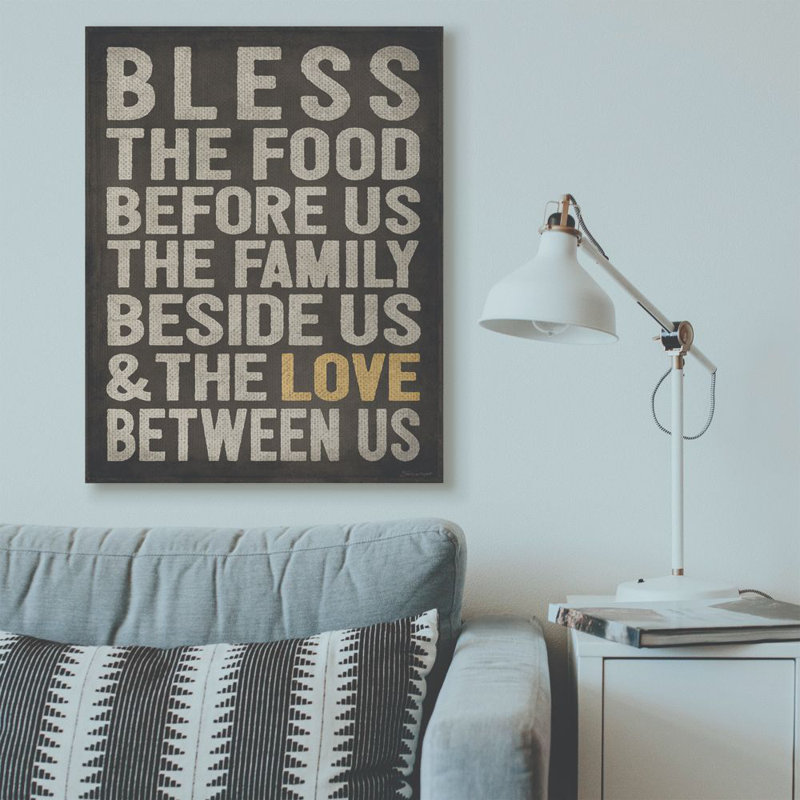 Winston Porter Bless The Food Kitchen Dining Room Textured Word
