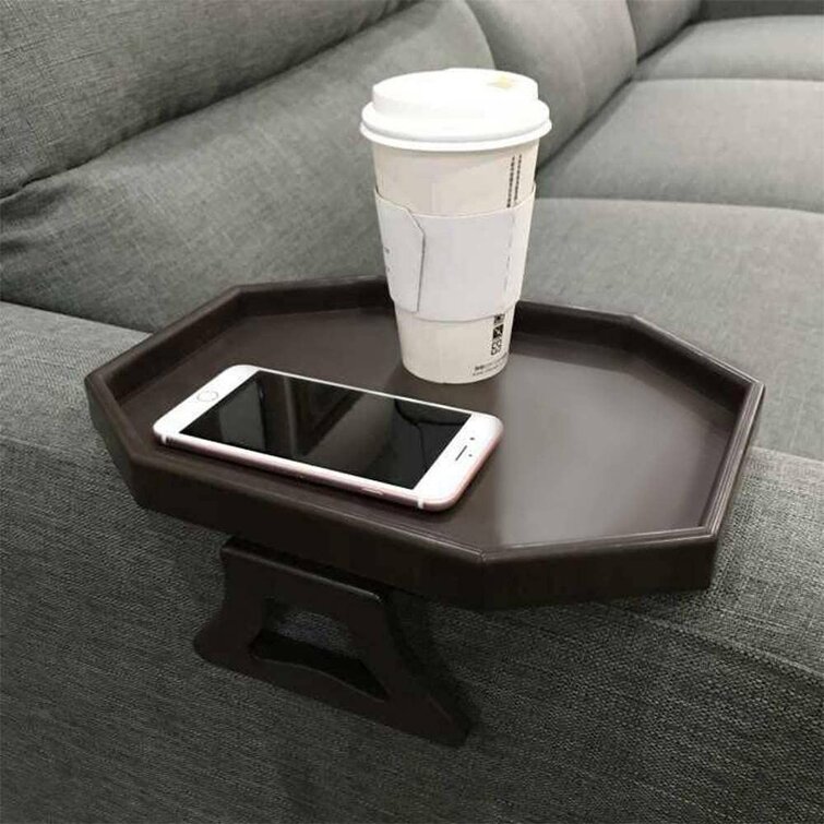 Sofa Armrest Clip Table Handy Remote Controls//Drinks//Phone Holder TV Snack Tray Black