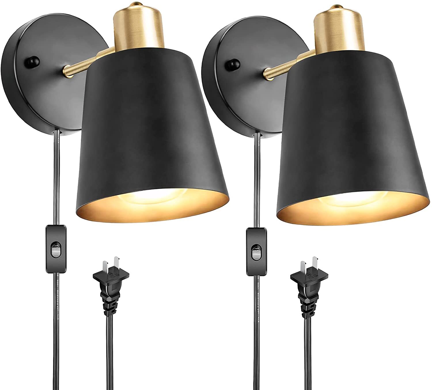 LED Wall Mounted Sconce Lamp Lighting Fixture Light Fabric E27 Bulb Bedside Read 