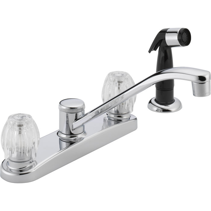 Peerless Faucets Double Handle Kitchen Faucet With Side Spray