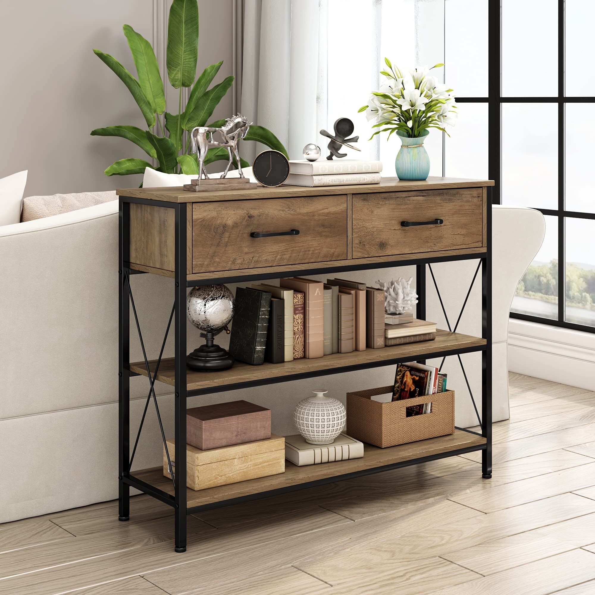 black brown hallway table