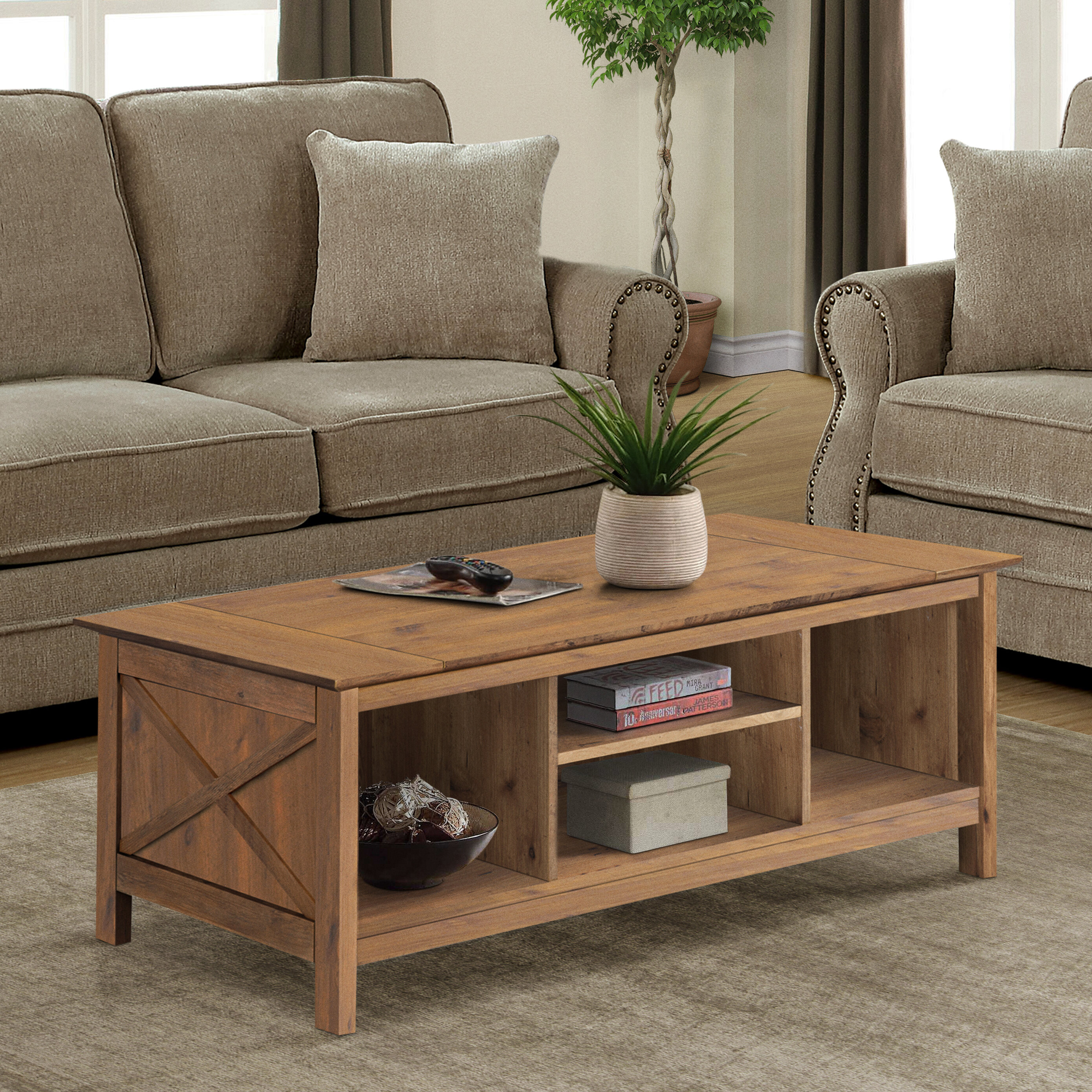 Three Posts Jeanne Coffee Table With Storage Reviews Wayfair