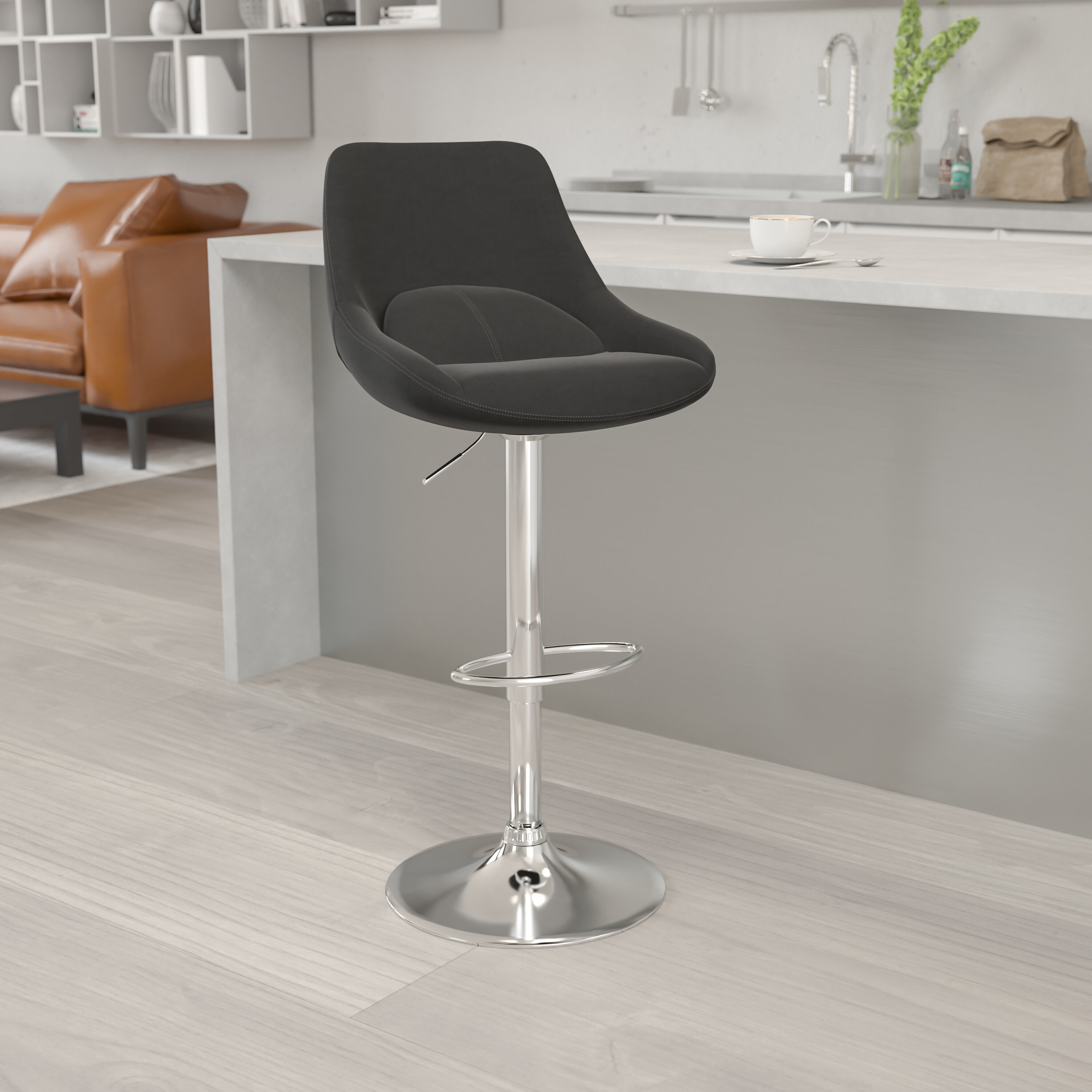 cadence adjustable height swivel bar stool