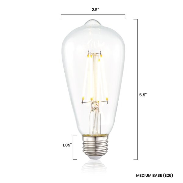 Light Society 6 Watt (60 Watt Equivalent), ST21 LED, Dimmable Light ...