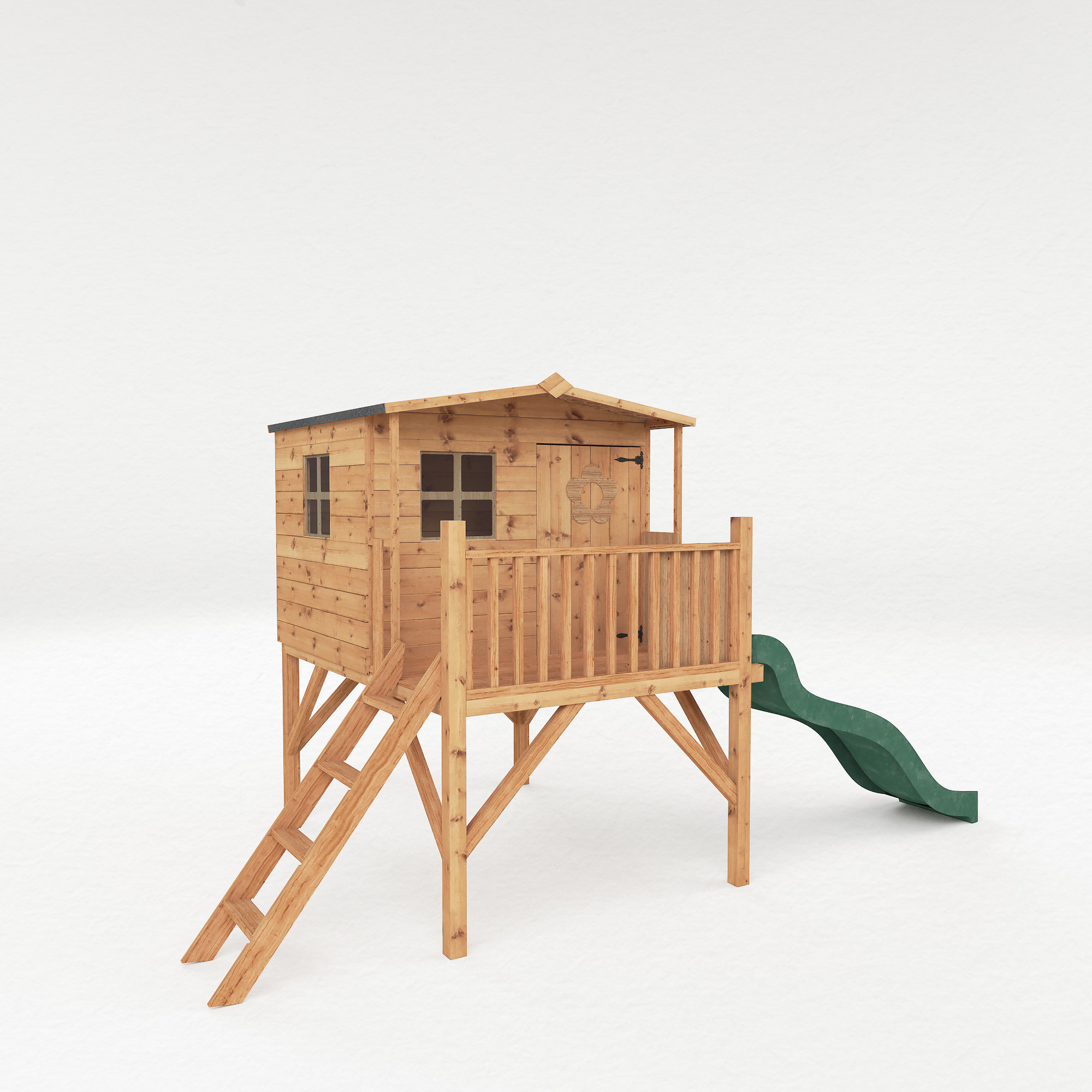 tower playhouse with slide