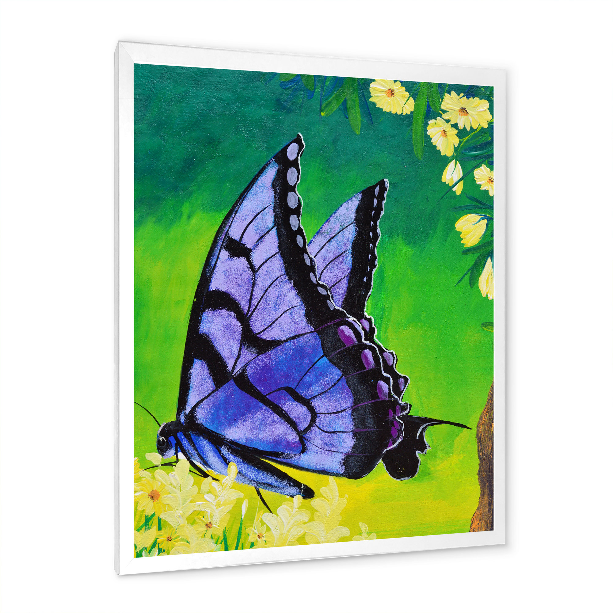 Gracie Oaks Elegant Purple Butterfly Portrait Traditional Canvas Wall