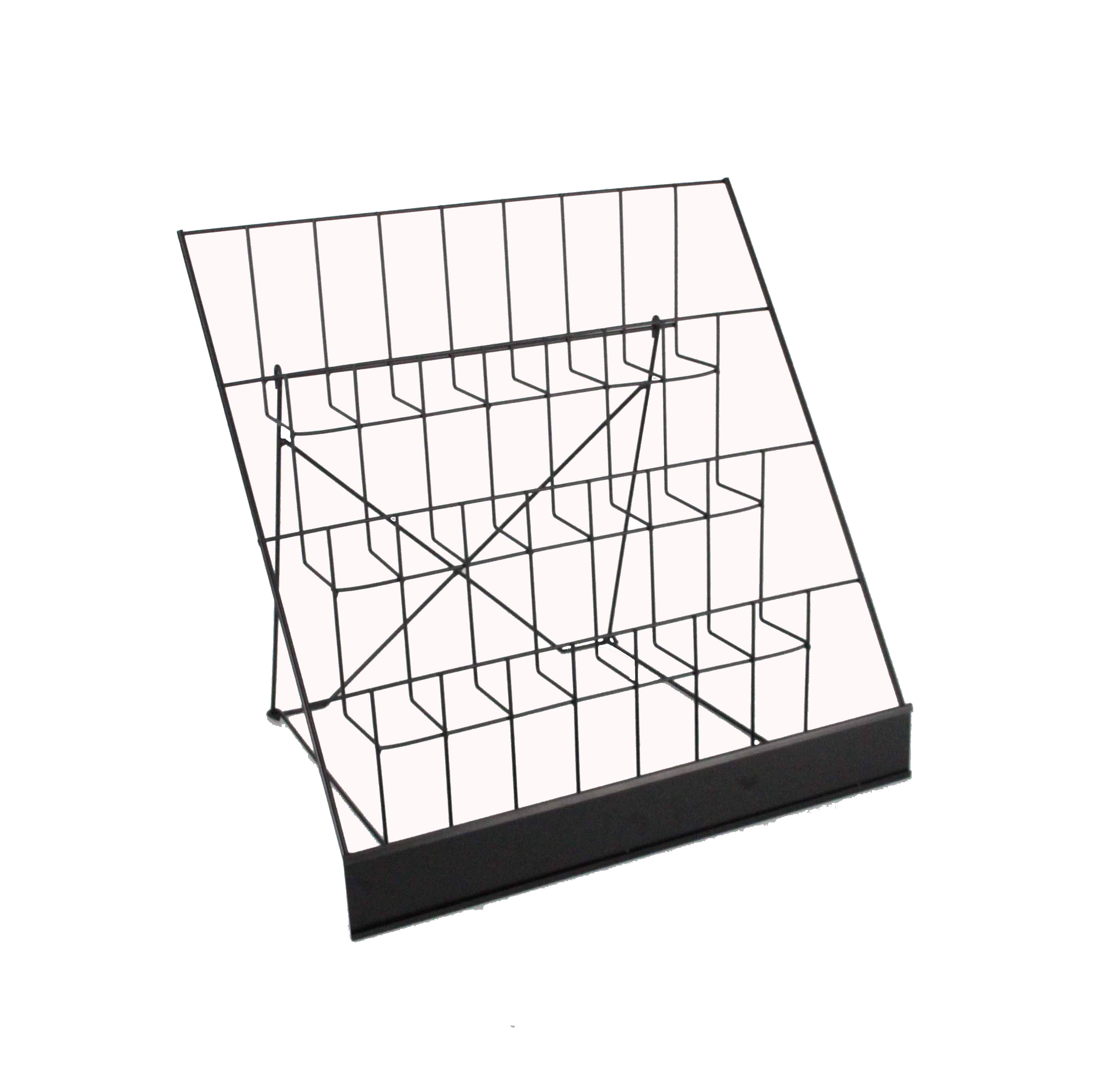 6-Tiered Wire Display Rack Tabletops Literature Holder 2.5" Open Shelves 