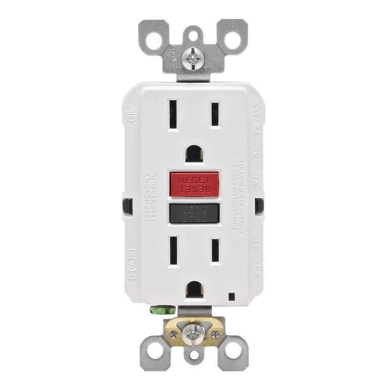 UL Listed Wall Plate Included 2 Pack, Gray ELEGRP 15 Amp GFCI Outlet 5-15R Narrow Design GFI Dual Receptacle Self-Test Ground Fault Circuit Interrupters TR Tamper Resistant with LED Indicator 