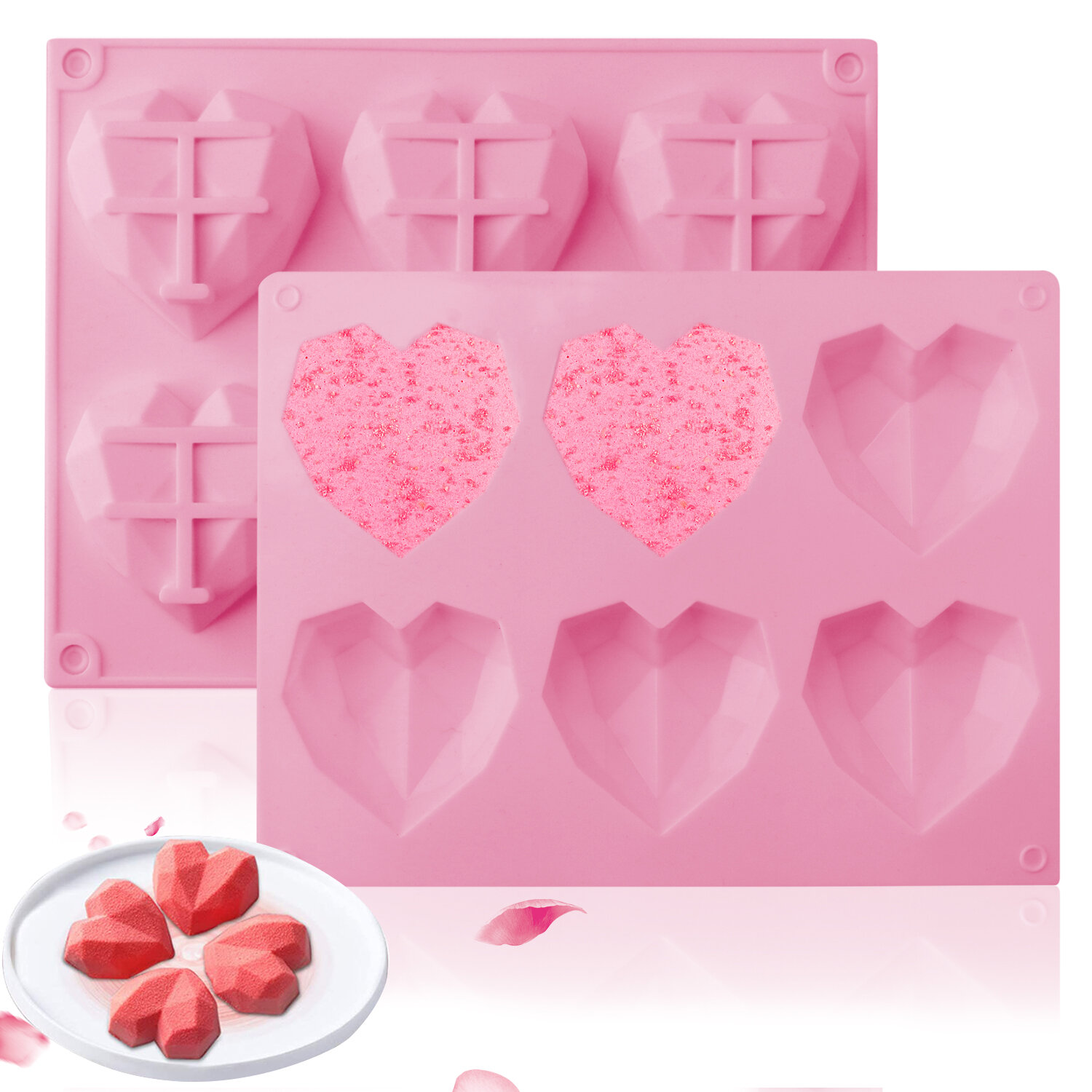 3D Heart Fondant Mold Silicone Cake Decoration Craft Sugar Chocolate Mould DIY N 
