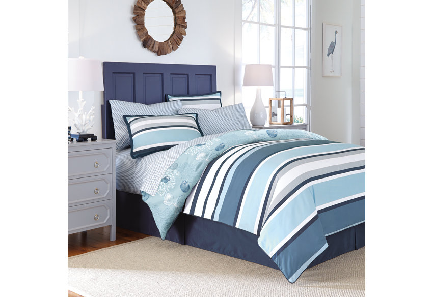 COZY BLUE GREEN WHITE NAVY STRIPE PLAID BOYS SOFT COMFORTER SET /& PILLOW NEW!!