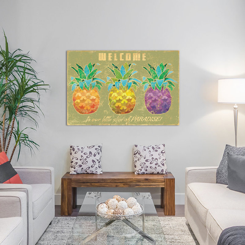 Pineapple Wall Decorations - Island Time Pineapples II Graphic Art on Canvas