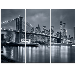 Photo Urban Home Office Wall Art New York Set of 3 Photography Prints Twilight Manhattan NYC Skyline Empire State Queensboro Bridge