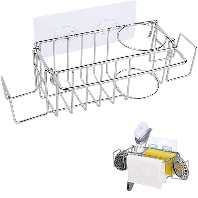 VIVID 5 In 1 Stainless Steel with No Drilling Sink Caddy ...