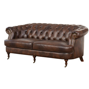 Mccarville Leather Chesterfield Sofa Three Posts Fashion and beautiful backpack