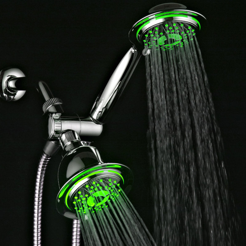 PRSA 7-Color LED Combo Multi Function Dual Shower Head ...