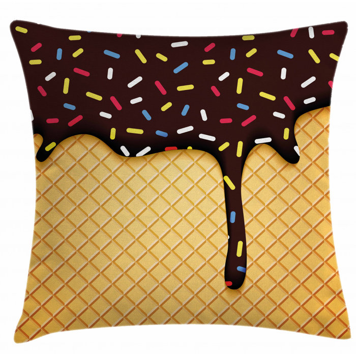 East Urban Home Ambesonne Ice Cream Throw Pillow Cushion Cover
