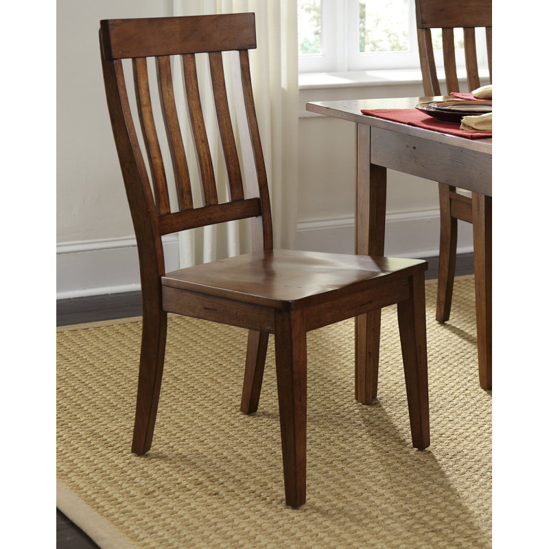 Beachcrest Home Tamiami Solid Wood Slat Back Side Chair In Medium Yellow Brown Reviews Wayfair