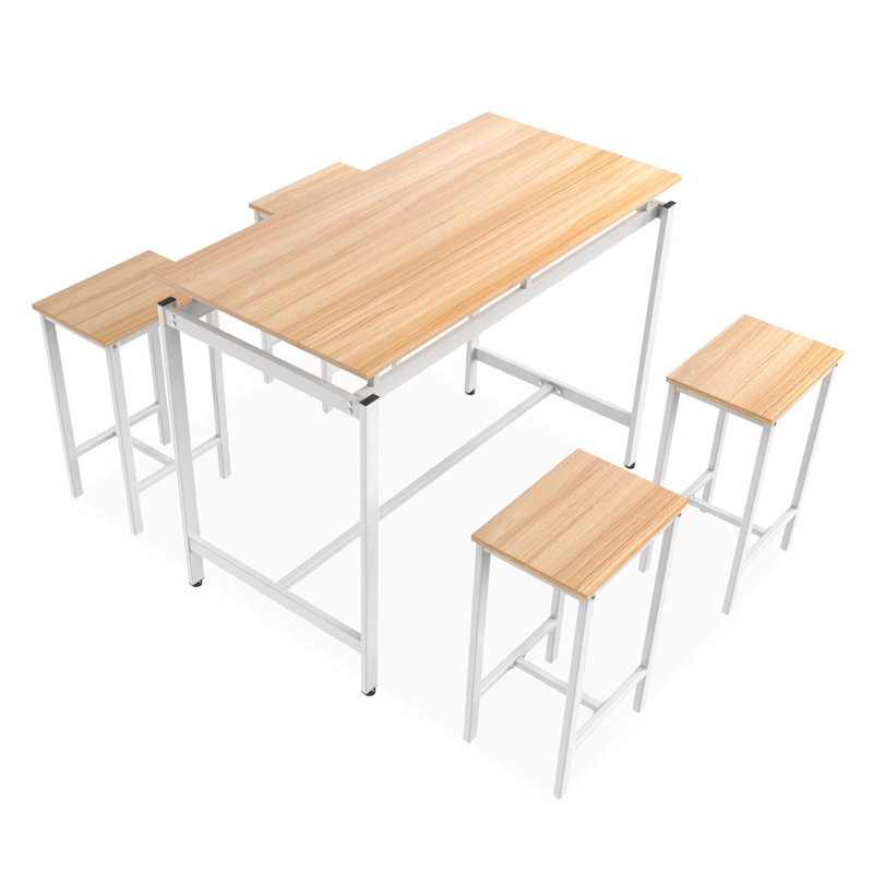 Latitude Run 5 Piece Modern Industrial Style Dining Table Set Dining Room Home Kitchen Furniture Wayfair Ca