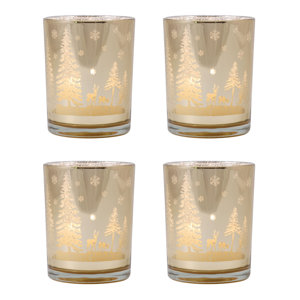 4 Piece Glass Votive Set (Set of 4)