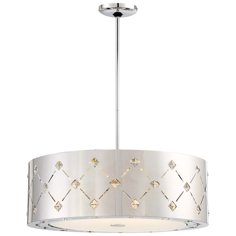 George Kovacs Crowned 1 Light Unique Statement Drum Pendant Wayfair