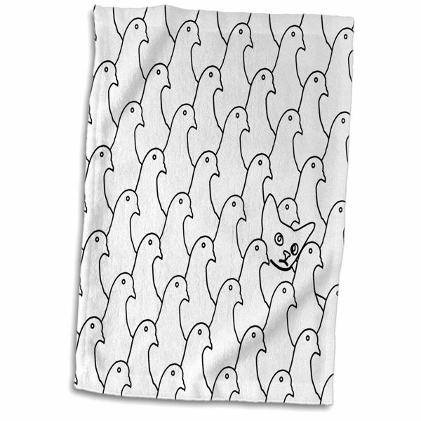 East Urban Home A Cat Among The Pigeons Funny Cat Drawing Tea