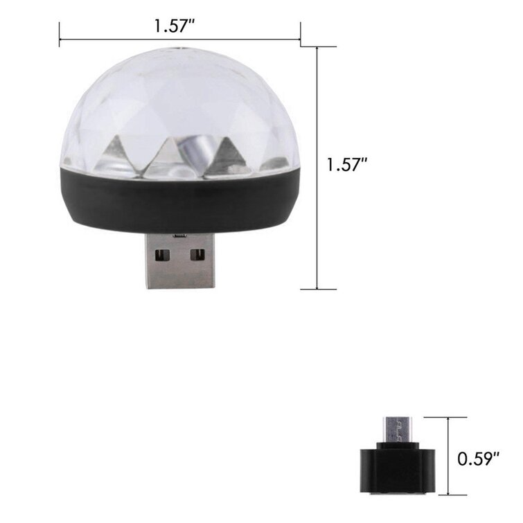 USB Mini LED RGB Disco Stage Light Party KTV Xmas Magic Phone Ball Lamp Green 