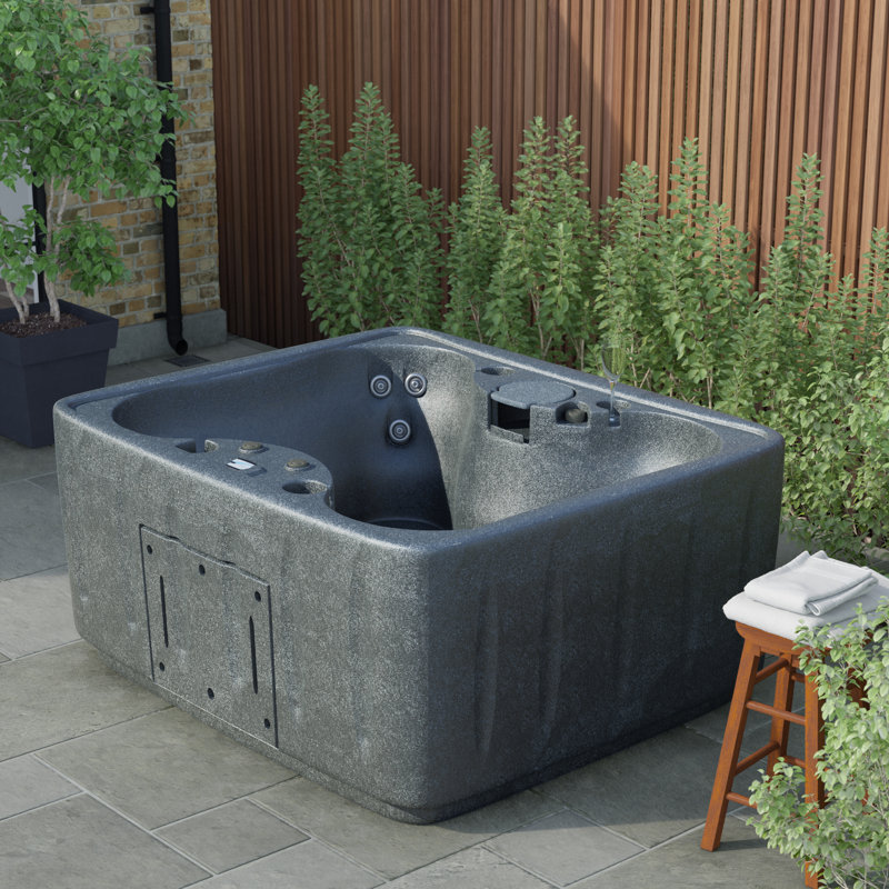 Select 150 4-Person 12-Jet Plug and Play Hot Tub with 12 Stainless Jets and LED Waterfall