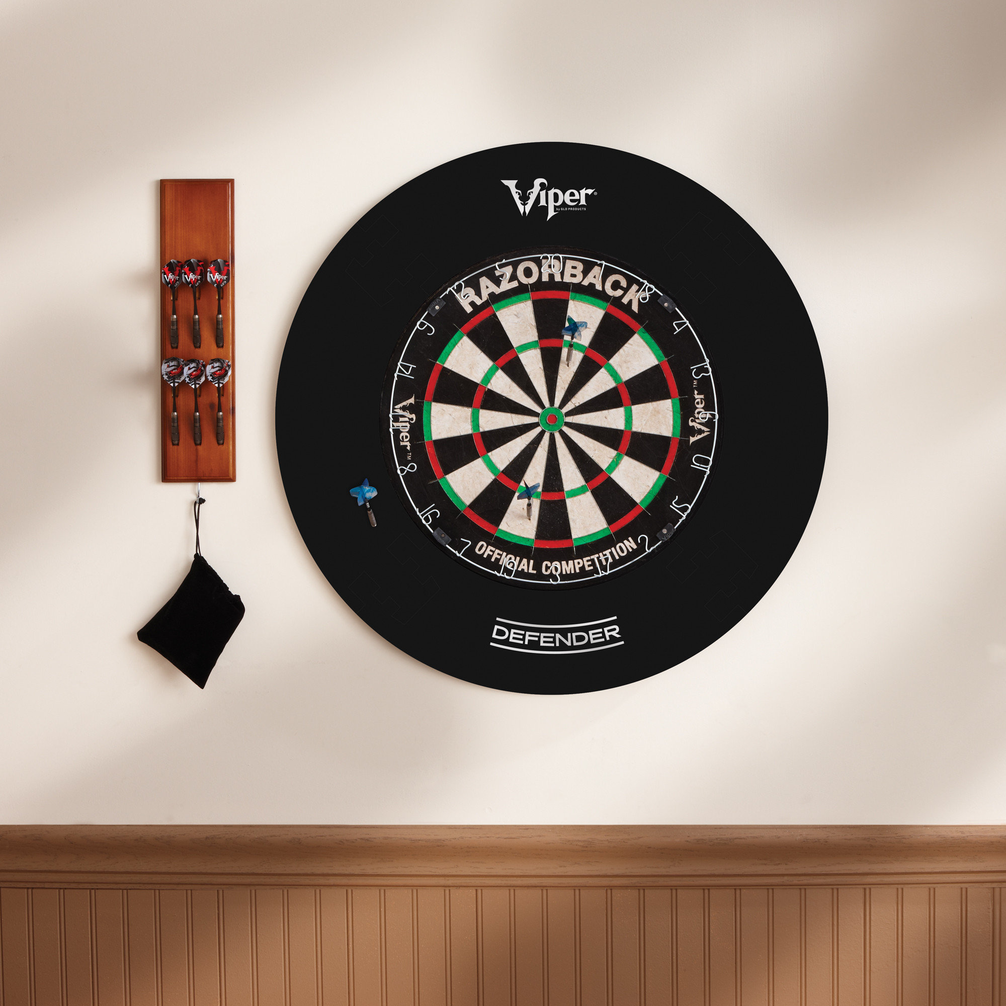 Viper by GLD Products Guardian Dartboard Surround Sisal//Bristle Steel-Tip Dartboard Wall Protector