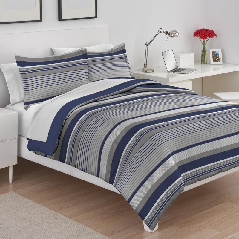 IZOD Collegiate Stripe Reversible Comforter Set & Reviews | Wayfair