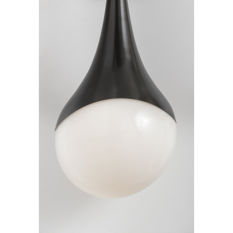 Opal Glossy Glass Pendant with Old Bronze Finish 1-Light