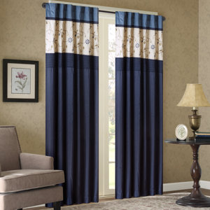 Brierwood Nature/Floral Blackout Rod Pocket Single Curtain Panel