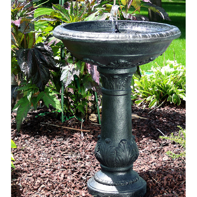 Maidenhead Fibergl Solar Bird Bath Water Fountain