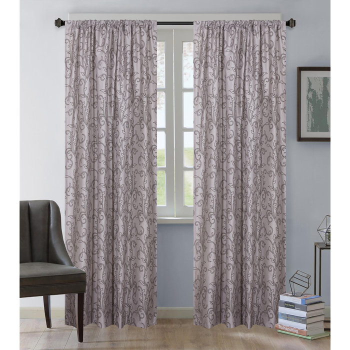 Ophelia Co Jayda Riley Paisley Rod Pocket Semi Sheer Curtains