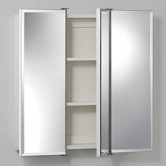 Searle Surface Mount Framed 3 Door Medicine Cabinet With 2