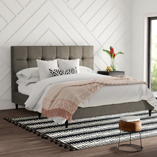 Go to store & view more images Malave Square Stitched Upholstered Platform Bed by Mercury Row