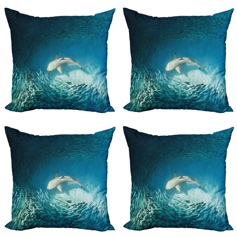 small blue throw pillows