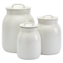 Vintage glazed milk jug canisters