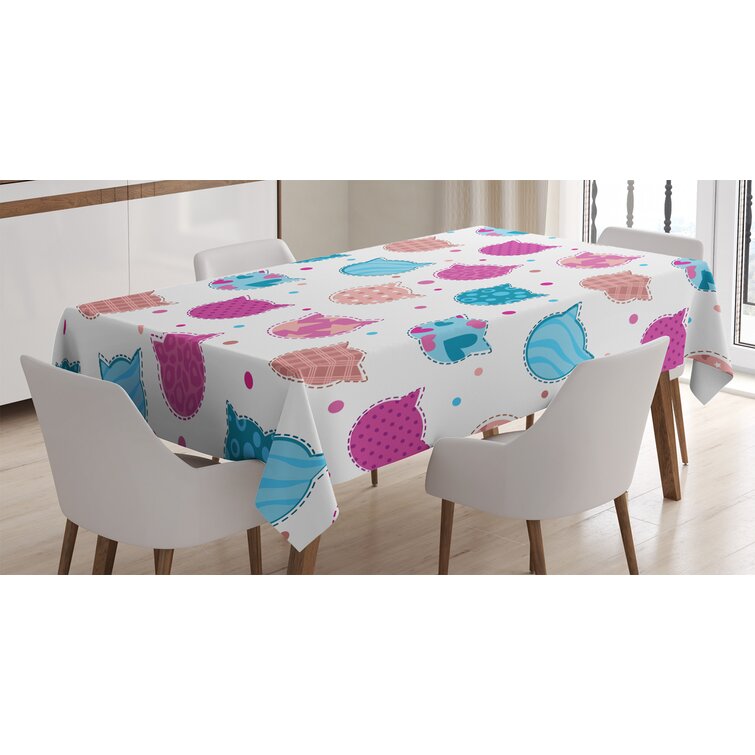 Pink Green Scribbles of Flowers and Leaves in Watercolor Effect Ambesonne Floral Table Runner Dining Room Kitchen Rectangular Runner 16 X 120
