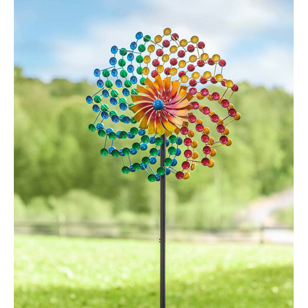Plow Hearth Rainbow Cups Metal Garden Wind Spinner Reviews Wayfair