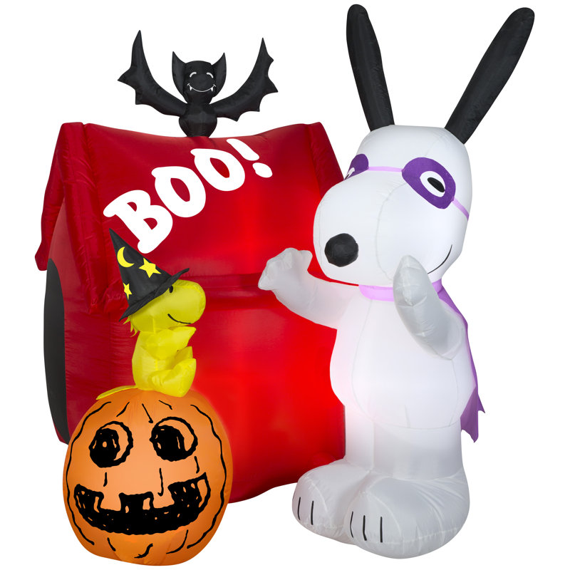 Gemmy Industries Airblown Snoopy Halloween House Lg Scene Peanuts