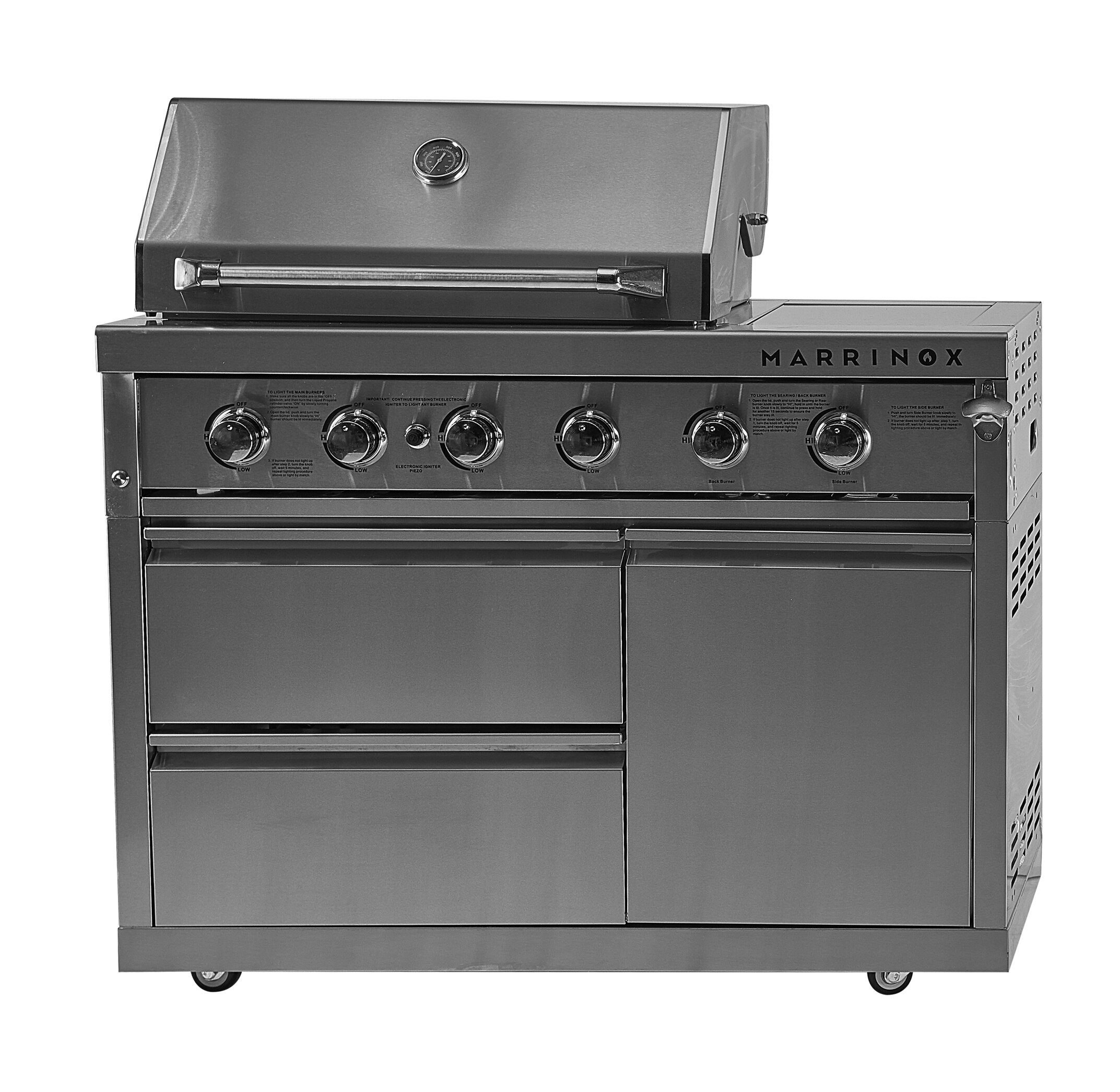 Marrinox Bbq 4 Burner Propane Natural Convertible Gas Grill With Cabinet Wayfair