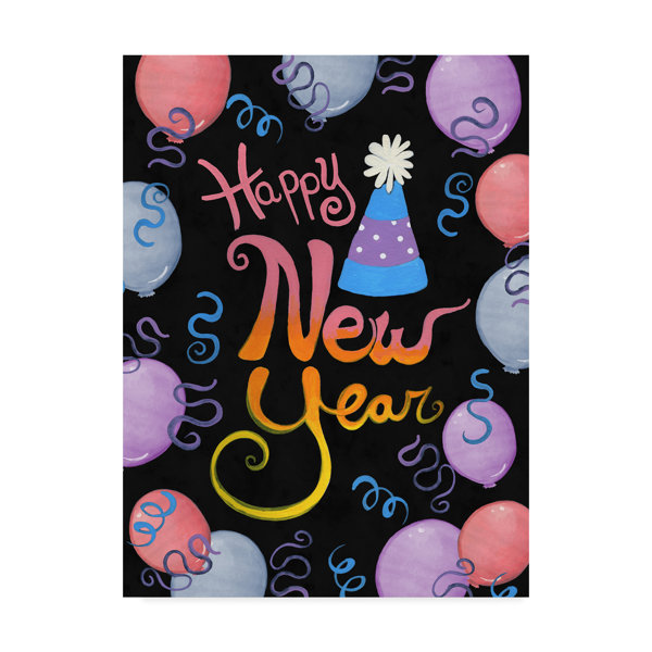 Trademark Art Balloons And Streamers Textual Art On Wrapped Canvas Wayfair