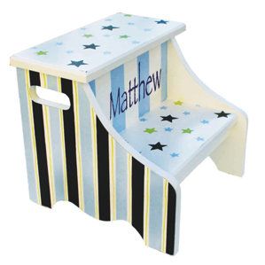 Star and Stripes Personalized Step Stool by Renditions by Reesa