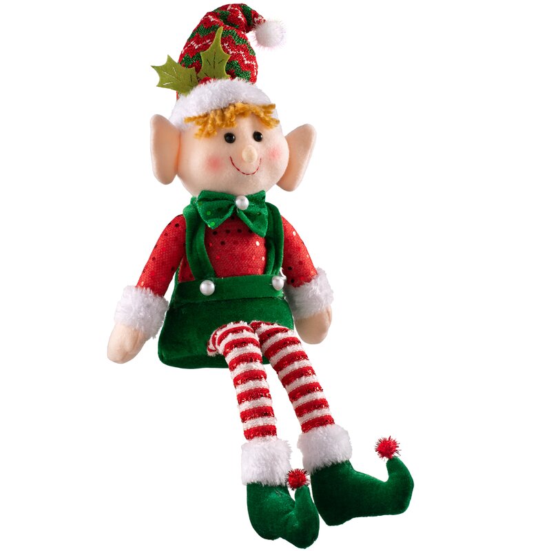 The Seasonal Aisle 2 Piece Sitting Christmas Elf Decoration Set ...