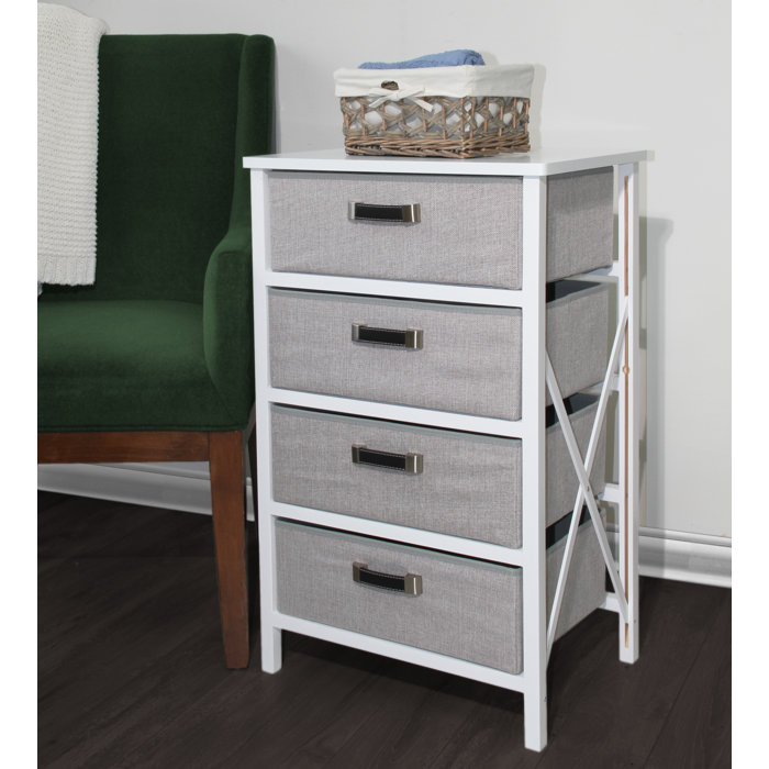 Storage Units Folding Grey White 4 Drawer Storage Draws Storage