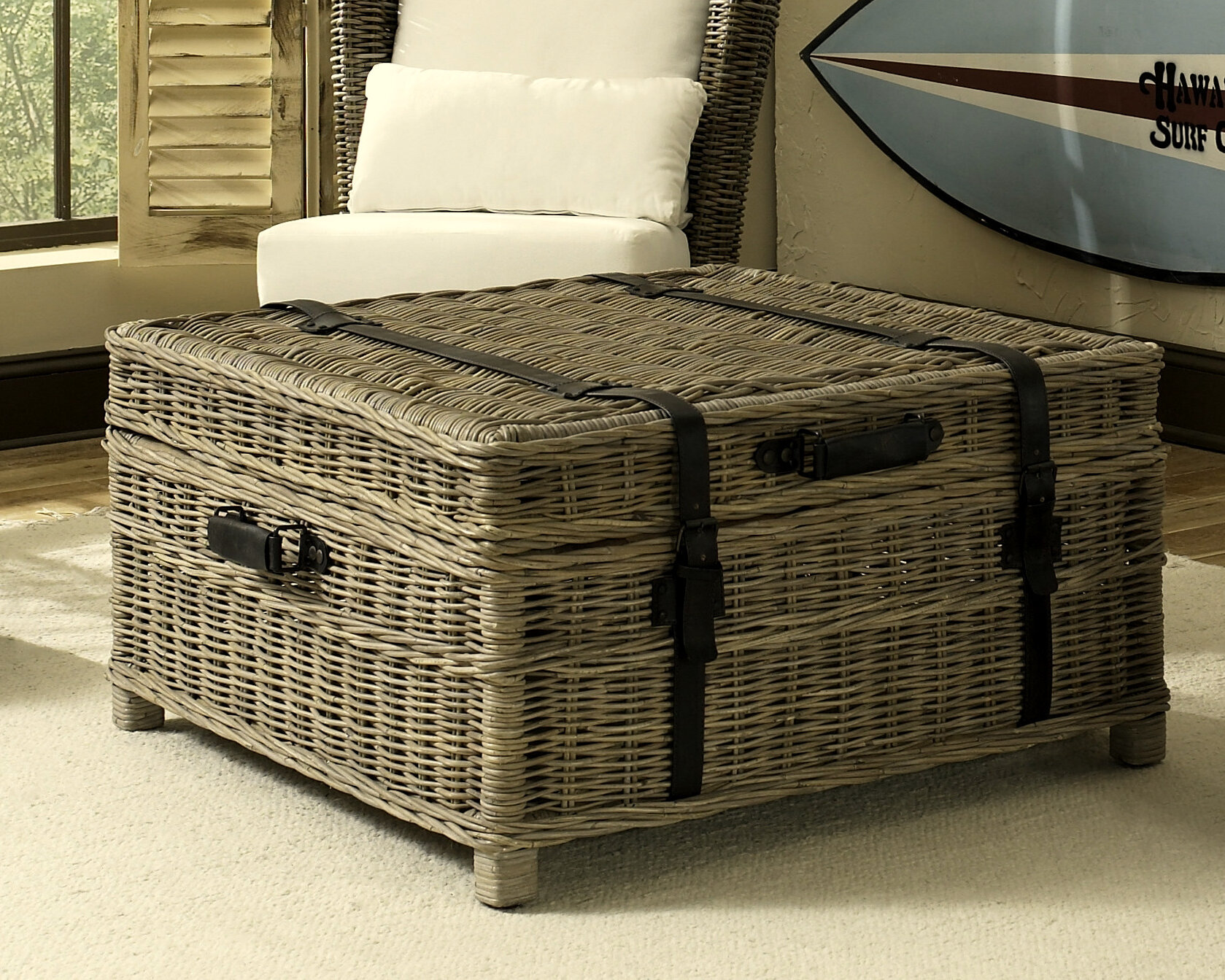 wayfair wicker coffee table